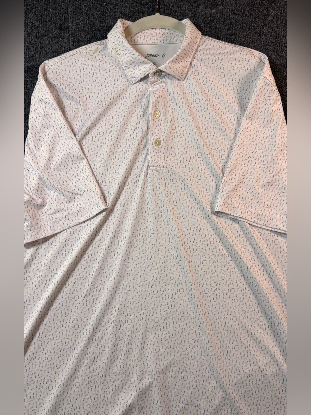 Johnnie-O XL Dancing Ladies White Novelty Print Polo Golf Shirt Performance - Picture 1 of 9